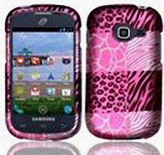 Pink Leopard Zebra Print Hard Cover Case for Samsung Galaxy Centura SCH S738C Straight Talk Cell Phones & Accessories