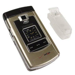 PCMICROSTORE Brand Samsung SCH U740 U740 Snap On Translucent Clear Case Cover with Removable Swivel Belt Clip: Electronics
