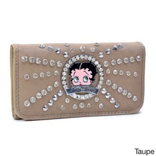 Betty Boop Rhinestone And Studded Starburst Accent Tri fold Wallet