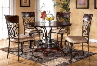 5PC Round Dining Table and Side Chairs Set: Furniture & Decor
