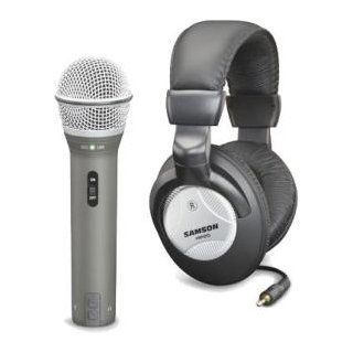 Samson Q2U Handheld Dynamic USB Microphone with Headphones and Accessories: Musical Instruments