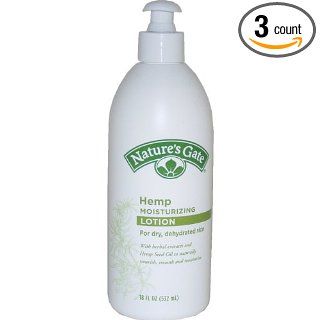 Nature's Gate Hemp Moisturizing Lotion for Dry/Dehydrated Skin, 18 Ounce Pumps (Pack of 3) : Body Lotions : Beauty