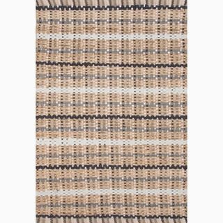 Hand made Taupe/ Gray Cotton/ Jute Natural Rug (5x8)