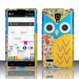 LG Optimus L9 P769 / P760 / MS769 Case (T Mobile / Metro Pcs) Radiant Owl Design Yellow Hard Cover Protector with Free Car Charger + Gift Box By Tech Accessories: Cell Phones & Accessories