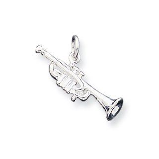 Sterling Silver Trumpet Charm: Jewelry
