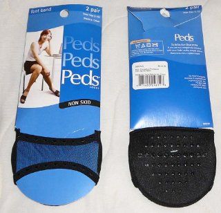 Peds No Show Foot Band Padded Non Skid Black   4 Pairs: Health & Personal Care
