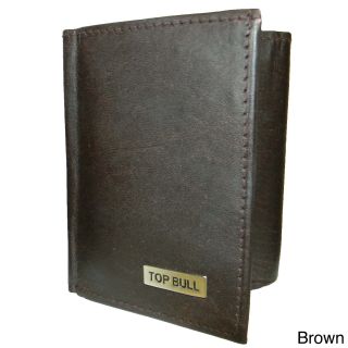 Top Bull Cowhide Leather Ti fold Center Id Window Wallet