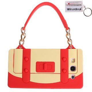 Wisedeal Fashionable Metal Chain Tote Handbag Pattern Protective Soft Gel Silicone Skin Case Cover For Samsung Galaxy S3 S III I9300 (Red) Cell Phones & Accessories