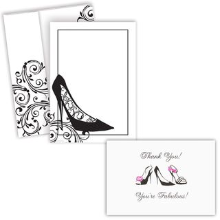 Black Stiletto Invitations And Thank You Note Kit