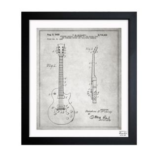Oliver Gal Gibson Les Paul Guitar 1955 Framed Graphic Art 1B00188_15x18/1B001