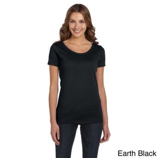 Alternative Alternative Womens Organic Cotton Scoop Neck T shirt Black Size L (12  14)