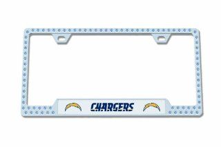 NFL San Diego Chargers Bling Chrome License Plate Frame : Sports Fan License Plate Frames : Sports & Outdoors