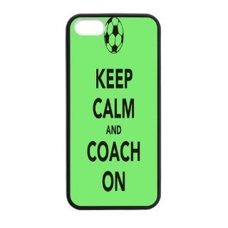 Keep Calm and Coach On Custom Case for iPhone 5,5S TPU (Laser Technology): Cell Phones & Accessories