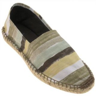 Capelli New York Wide Stripe Canvas Espadrille Slip On Fabric Lining Natural Combo 10 Shoes