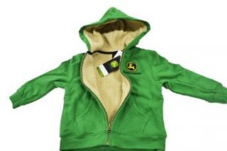 John Deere Little Boys Sherpa Lined Zip Hooded Sweatshirt Green Athletic Hoodies Clothing