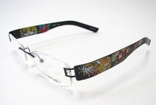 ED HARDY EHL806 Eyeglasses Vintage Tattoo EHL 806 Black Optical Frames: Clothing