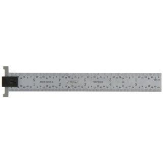 Fowler 52 330 806 Rigid Steel Hook Rule with Satin Chrome Finish, 4R Graduation Interval, 6" L x 0.75" W x 0.04" Thick: Construction Rulers: Industrial & Scientific