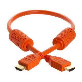 1.5 FT Orange High Speed HDMI Cable Version 1.3 Category 2   1080p   PS3   Blu Ray   XBox360: Electronics