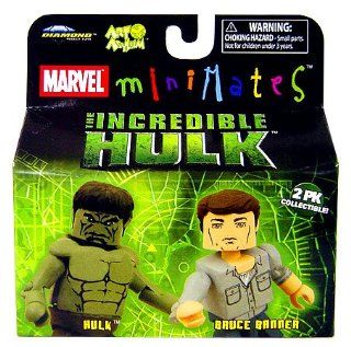Marvel MiniMates The Incredible Hulk Movie 2 Pack Hulk and Bruce Banner: Toys & Games