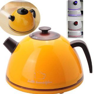 SS 801 Creative Kettle Shaped Supersonic Anion Air Humidifier with Colorful LED Light   Yellow   Single Room Humidifiers