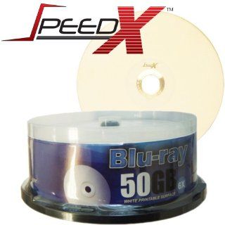 SpeedX 50gb White Inkjet Printable Blu ray BD R Disc 25pk (Made in Taiwan   Grade A): Electronics