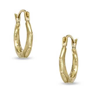 Childs 14K Gold Faceted Hoop Earrings   Zales