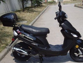 Renegade TPGS 805 BLACK Gas 49cc Moped Scooter w/ Rear Mounted Storage Trunk : Gas Powered Sports Scooters : Sports & Outdoors