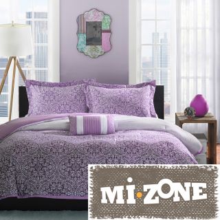 Mi Zone Mizone Carmen 4 piece Comforter Set Purple Size Full  Queen