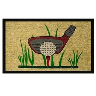 Golf Natural Coir Vinyl Backing Doormat (15 X 25)
