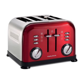 Morphy Richards 4 Slice Accents Toaster   Red      Homeware