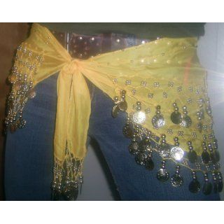 Bellylady Chiffon Dangling Gold Coins Belly Dance Hip Scarf, Vogue Style: Everything Else