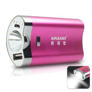 KMAX 812 4400mAh Rechargeable Backup External Battery Pack Charger Power Bank w/built in 2.5Watt LED Torch Flashlight for iPhone 5 4S 4 3GS 3G 5C, all iPhone, iPad 1/2/3/4 Mini Air, iPod Touch models; Android Smart phones: Samsung Galaxy S5 i9600/S4/S3/S2 