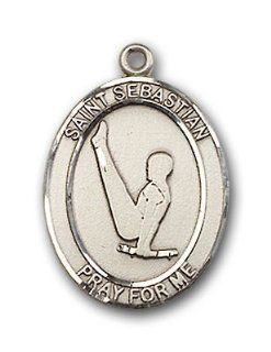 Sterling Silver St. Sebastian Gymnastics Medal: Pendants: Jewelry