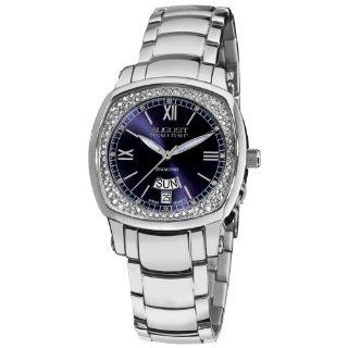 August Steiner Women's ASA816BU Day Date Diamond Swiss Quartz Watch: Watches