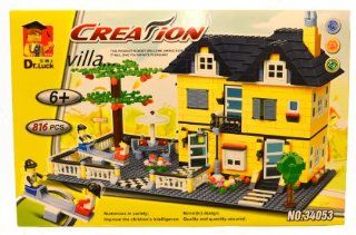 Lego Creator Cottage Villa Biulding Blocks 816 Pcs Diy Educational Building Villa House Compatible with Assembles Particles Block Toys: Toys & Games