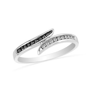 10 CT. T.W. Enhanced Black and White Diamond Bypass Ring in 10K