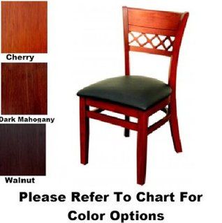 AAF WC825BL Upholstered Venetian Side Chair Criss Cross Bottom German Beech Wood Black Vinyl, Pair: Dining Chairs: Kitchen & Dining