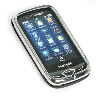 Black & Chrome Rubberized Protector Case for Samsung Reality SCH U820: Cell Phones & Accessories