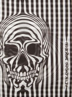 Alexander Mcqueen Striped Skull Print Scarf   Luisa Boutique