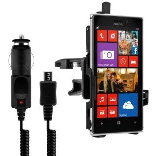 Car vent mount for Nokia Lumia 925 with perfectly fitting shell + charger   Turn you mobile phone into a navigation device Cell Phones & Accessories