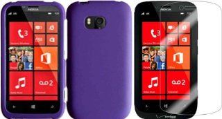 For Nokia Lumia 822 Hard Cover Case Dark Purple+LCD Screen Protector: Cell Phones & Accessories