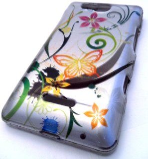 LG Lucid VS840 Cayman Fiery Butterfly Garden Design HARD Gloss Case Skin Cover Accessory Protector Cell Phones & Accessories