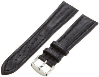 Hadley Roma Men's MSM841RA 220 22 mm Black Kevlar with Leather Backing WatchStrap: Watches