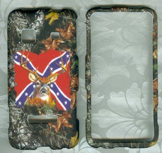 Camo Rebel Flag Buck Hunting Rubberized Samsung Galaxy Precedent Sch m828c St: Cell Phones & Accessories