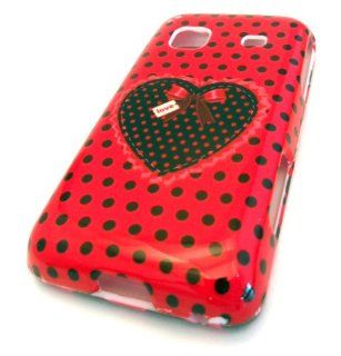 Samsung Galaxy M828c Precedent Polka Dot Heart Gloss Smooth Cover Case Skin Straight Talk Protector Hard: Cell Phones & Accessories