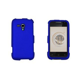 Blue Rubberized Hard Case Cover for Samsung Galaxy Rush SPH M830: Cell Phones & Accessories