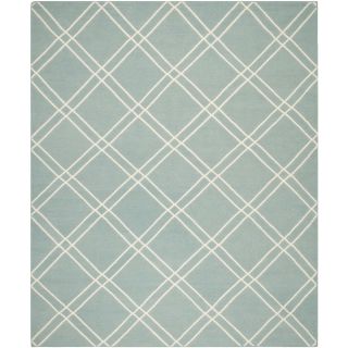 Safavieh Hand woven Moroccan Dhurrie Light Blue/ Ivory Contemporary Wool Rug (5 X 8)