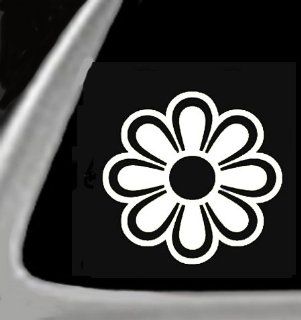 DAISY FLOWER Vinyl STICKER / DECAL for Cars,Trucks,Etc. 4.5" WHITE: Automotive