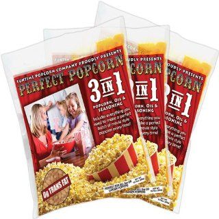 FunTime FT848 8 Ounce Popcorn 3 in 1 Kernel Oil Seasoning Kits   48 Super Pack : Grocery & Gourmet Food