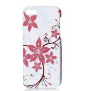 Bling Rhinestone Vine Flower Protective Hard Back Case Cover White for iPhone 5G: Cell Phones & Accessories